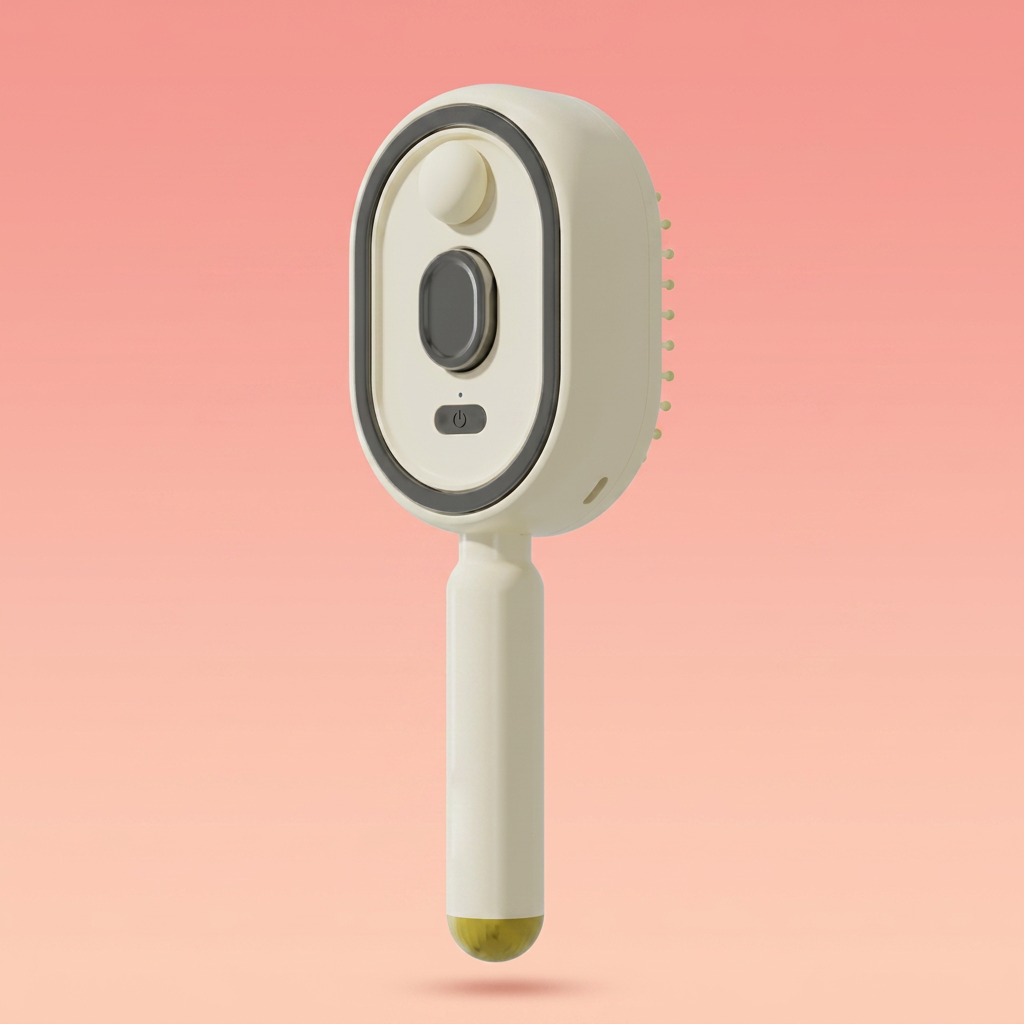HairBrush Escova Massageadora Capilar 3 em 1 com luz vermelha e névoa